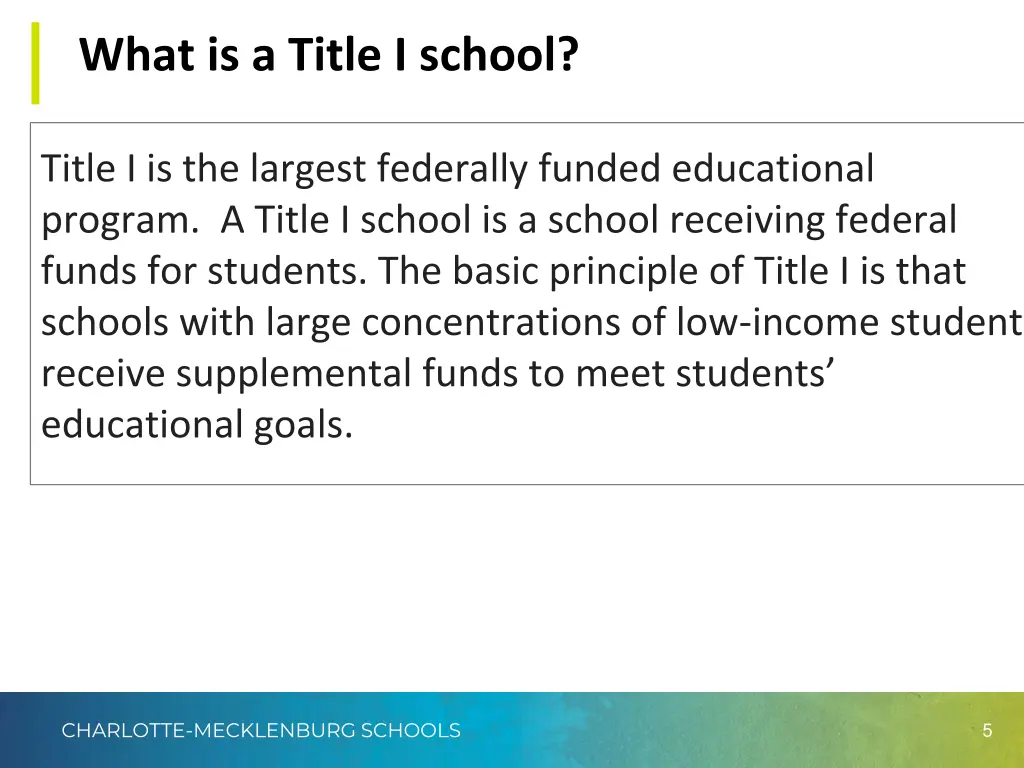 what is a title i school