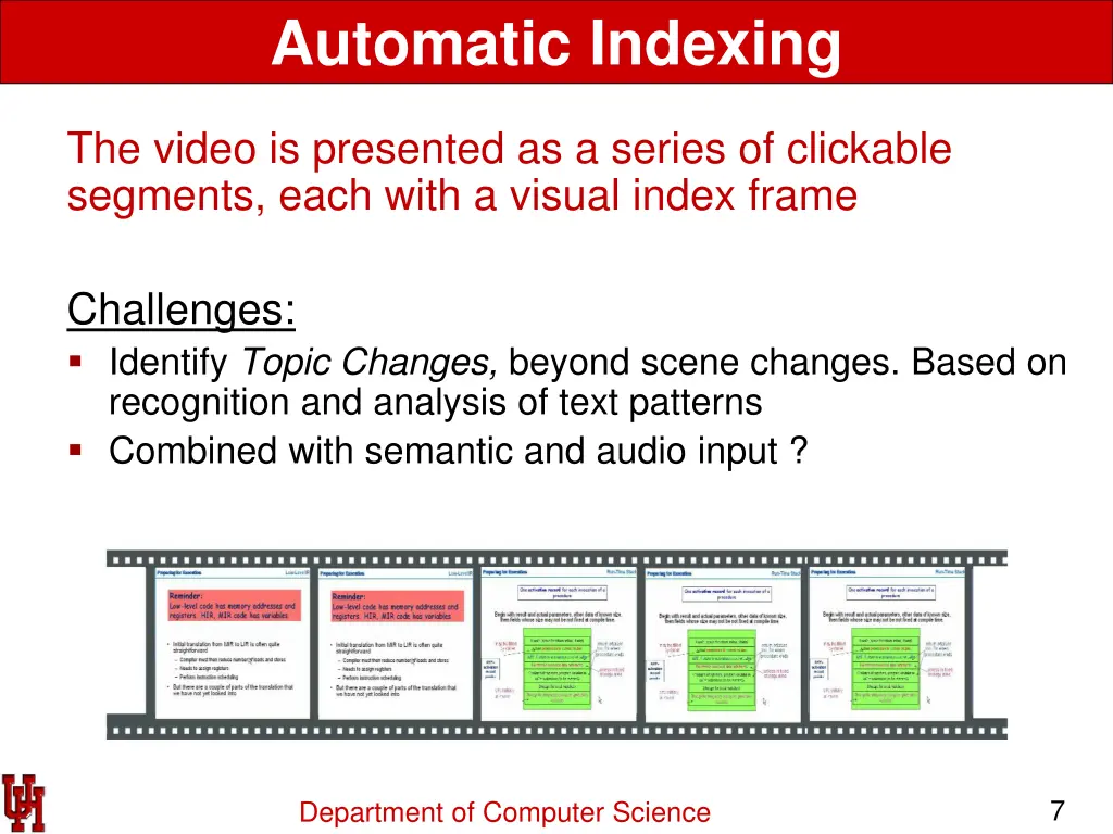 automatic indexing