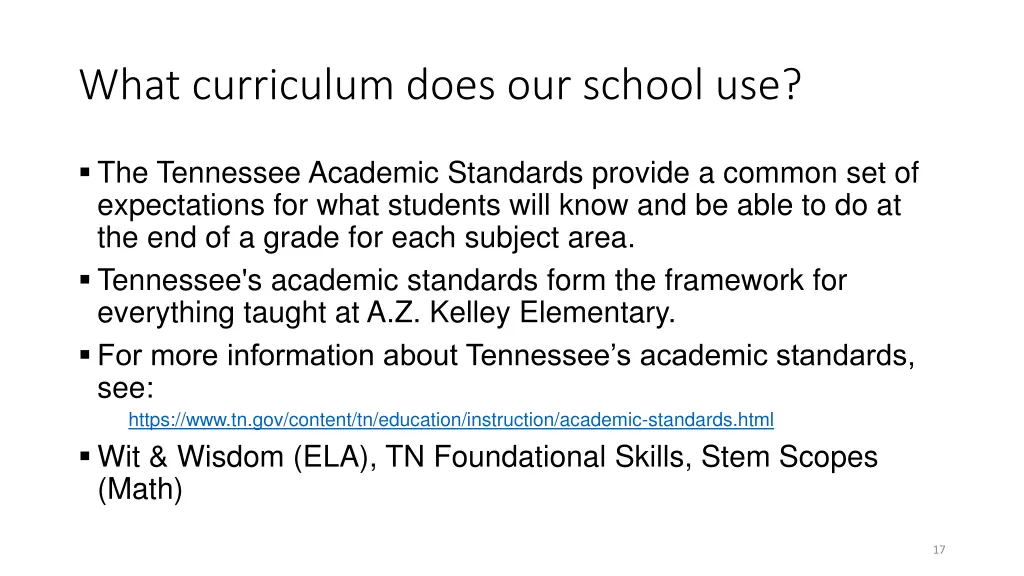 what curriculum does our school use