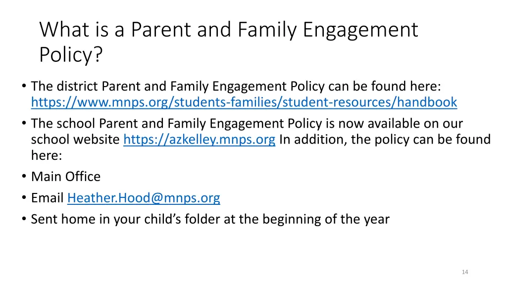 what is a parent and family engagement policy 1