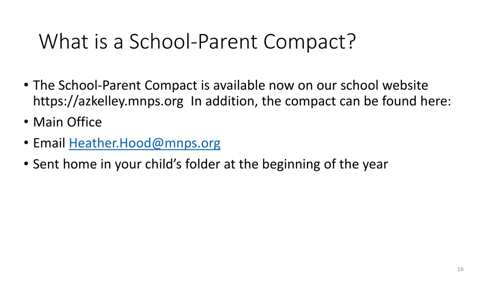 what is a school parent compact 1