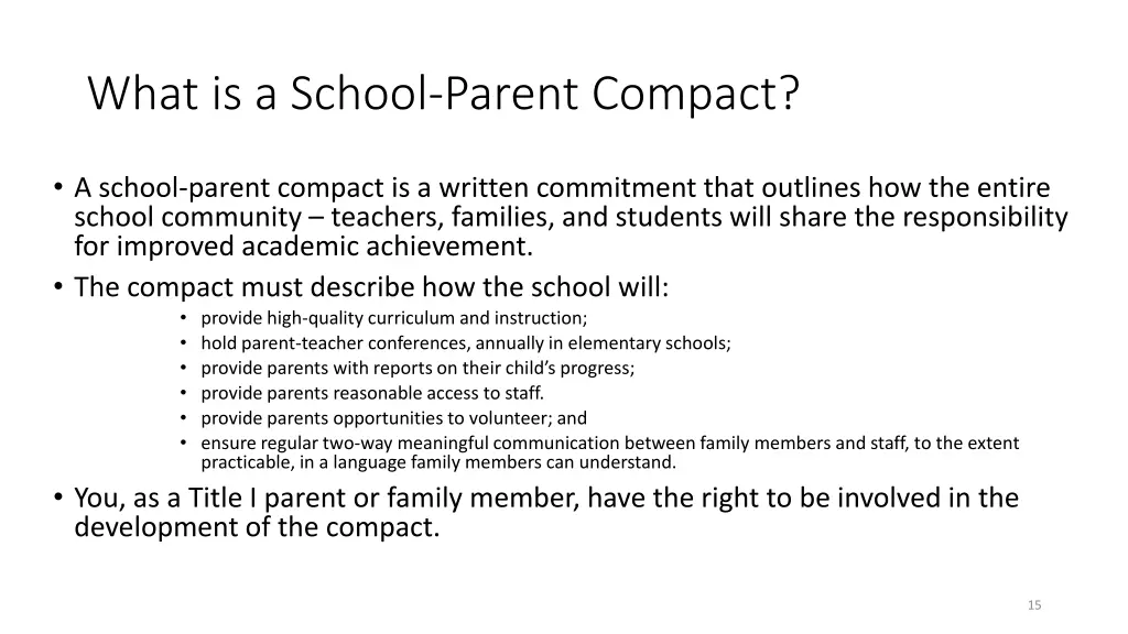 what is a school parent compact