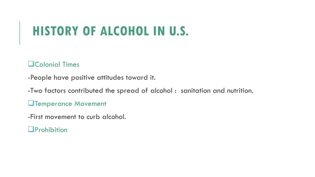 history of alcohol in u s