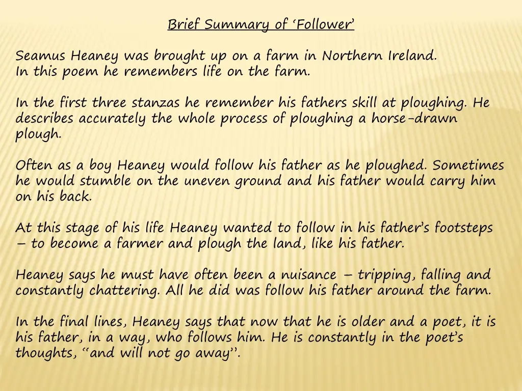 brief summary of follower