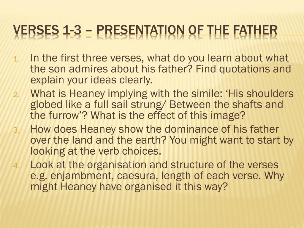 verses 1 3 presentation of the father