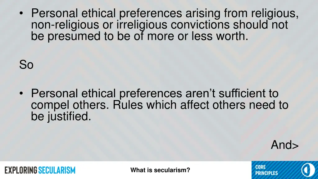 personal ethical preferences arising from