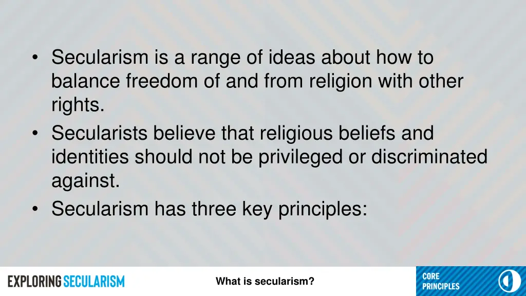 secularism is a range of ideas about