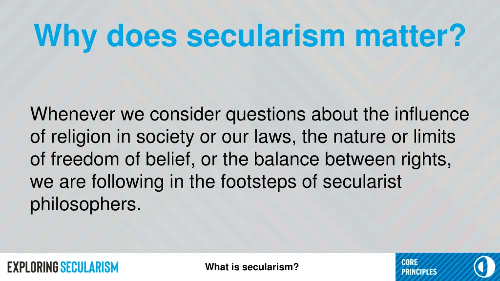 why does secularism matter 1