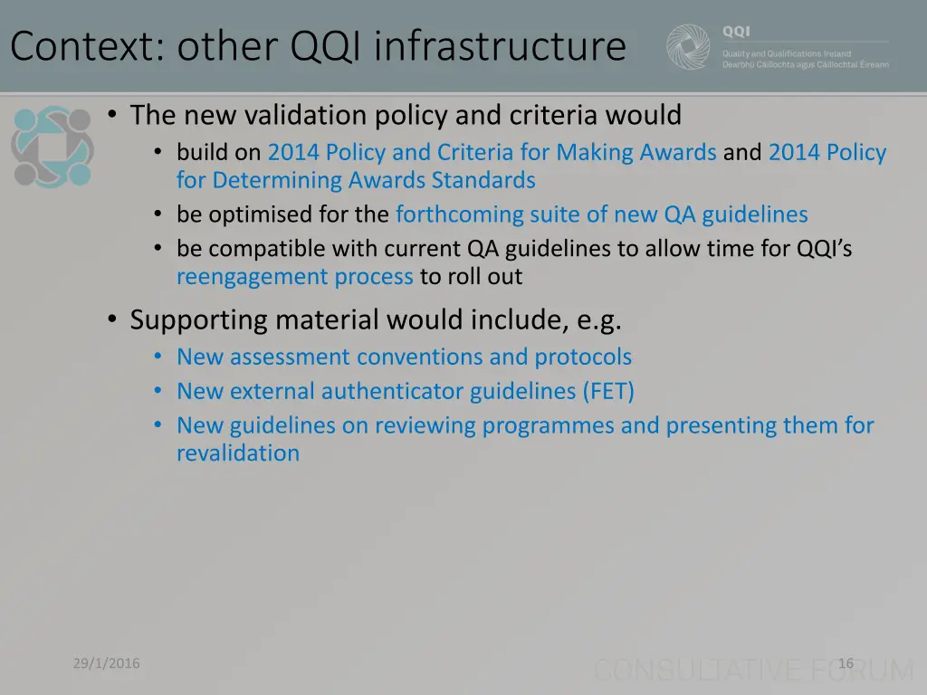 context other qqi infrastructure