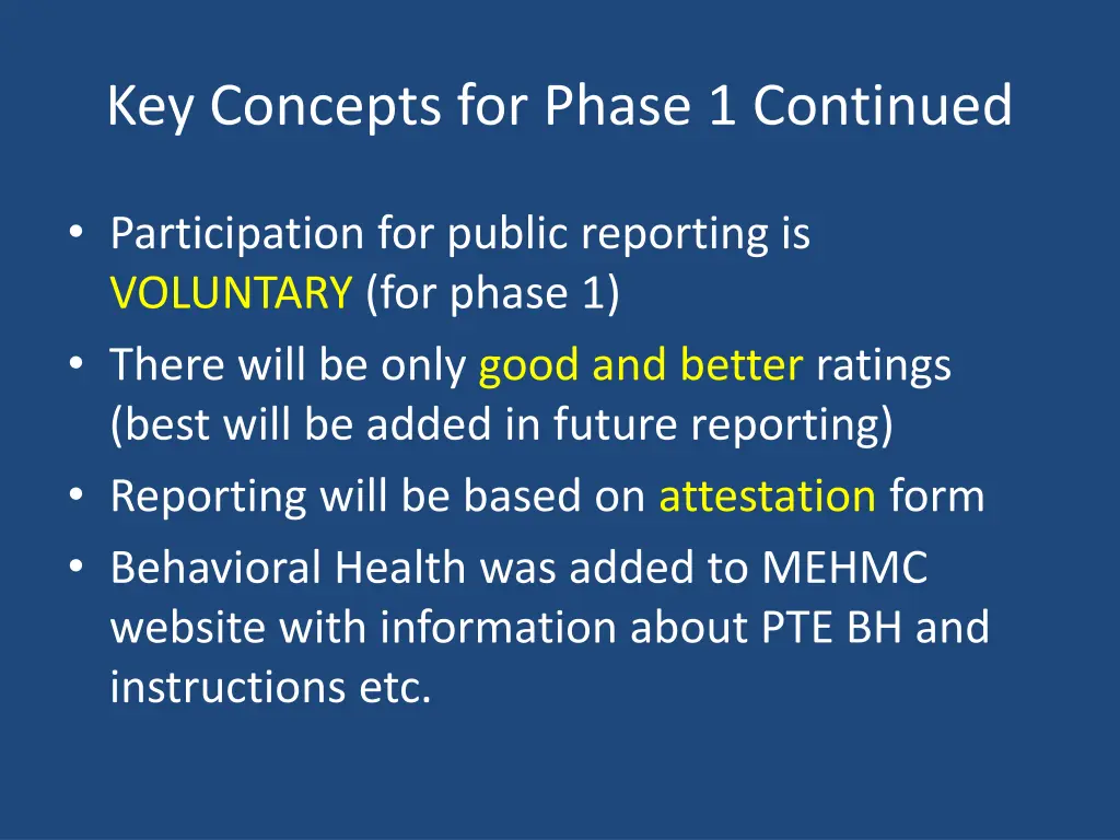 key concepts for phase 1 continued