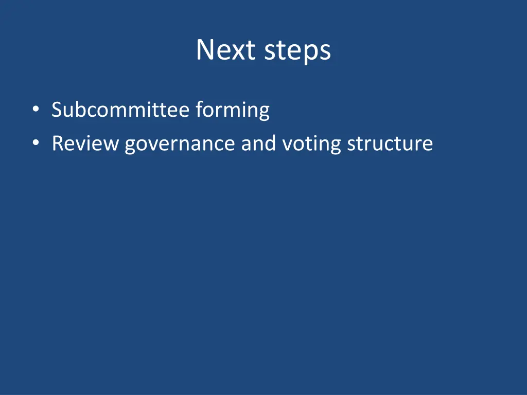 next steps