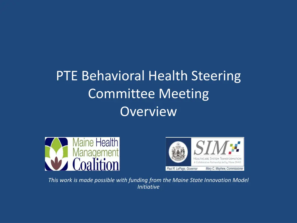 pte behavioral health steering committee meeting