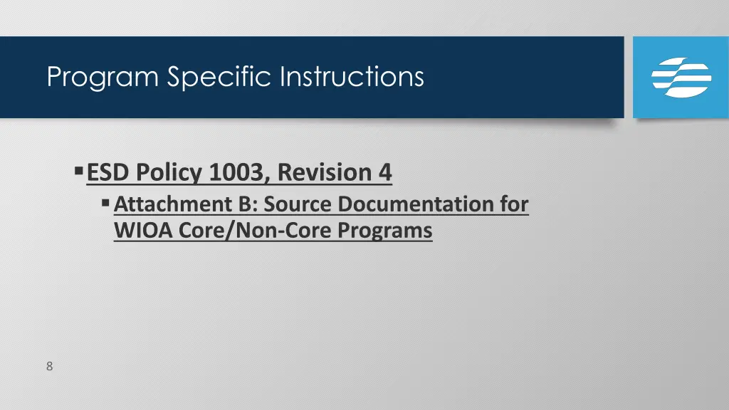program specific instructions 1