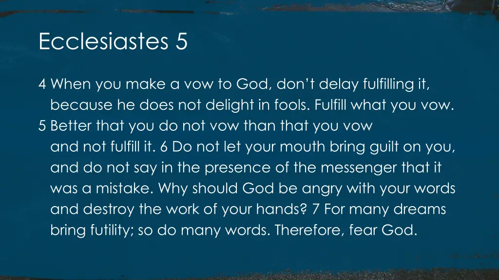 ecclesiastes 5