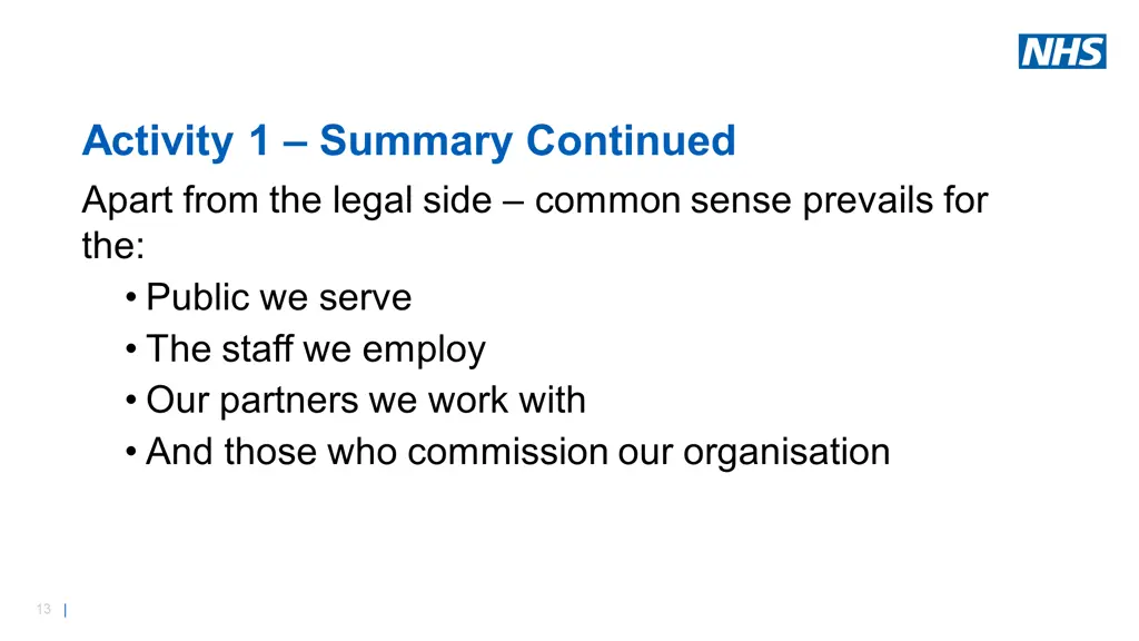 activity 1 summary continued apart from the legal
