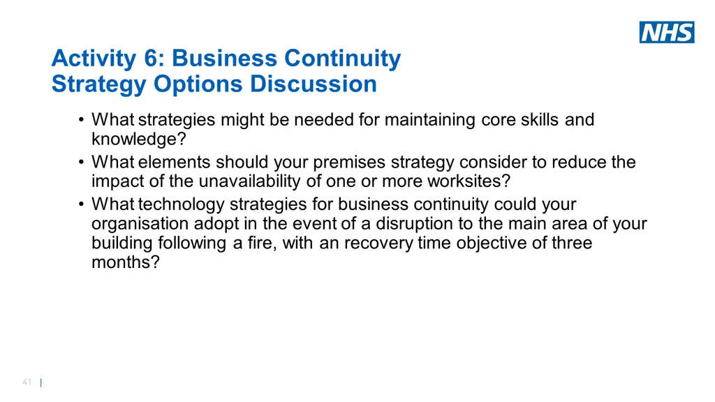 activity 6 business continuity strategy options