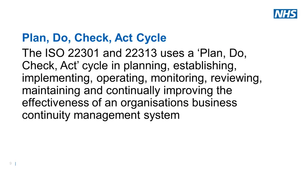 plan do check act cycle the iso 22301 and 22313