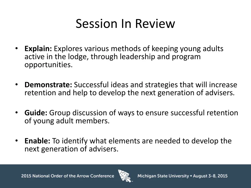 session in review