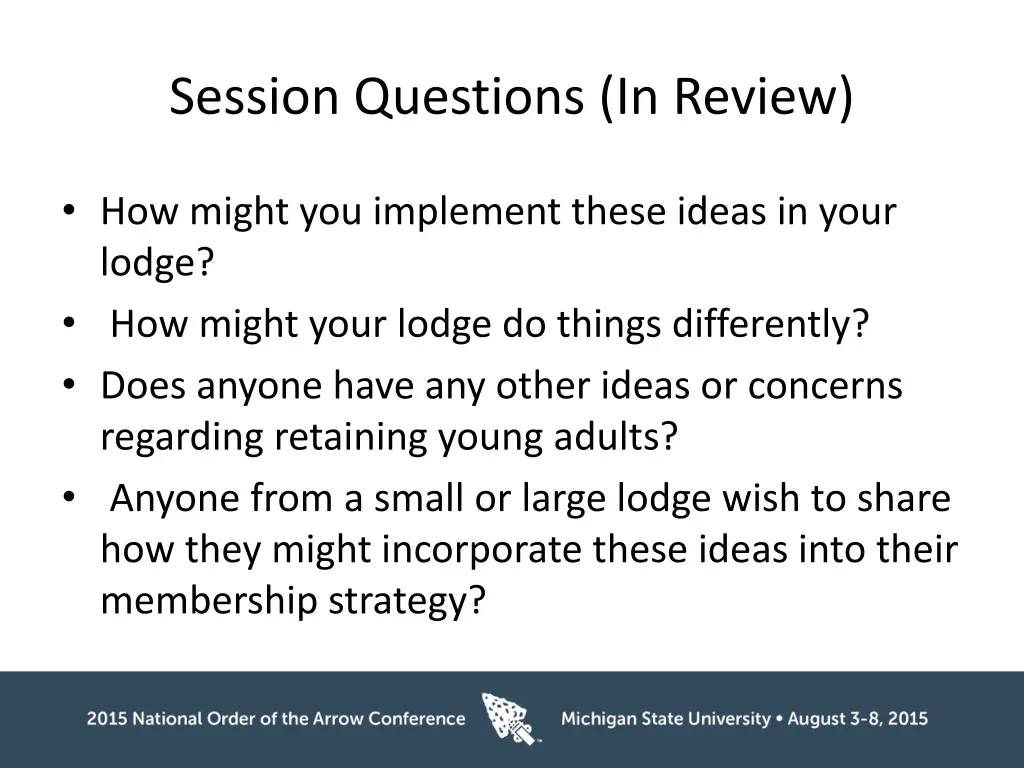 session questions in review