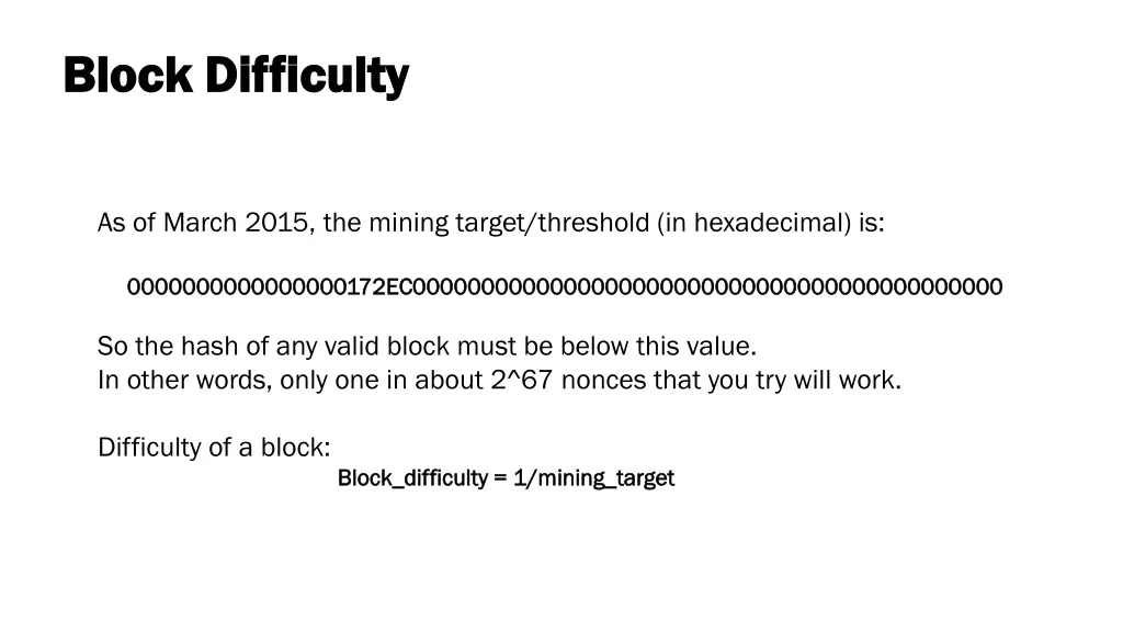 block difficulty block difficulty