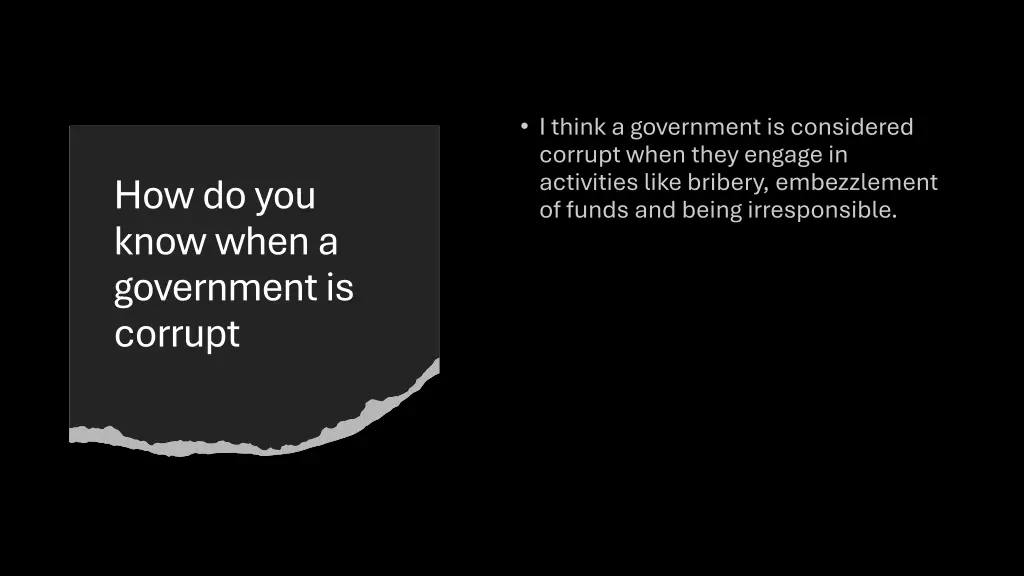 how do you know when a government is corrupt
