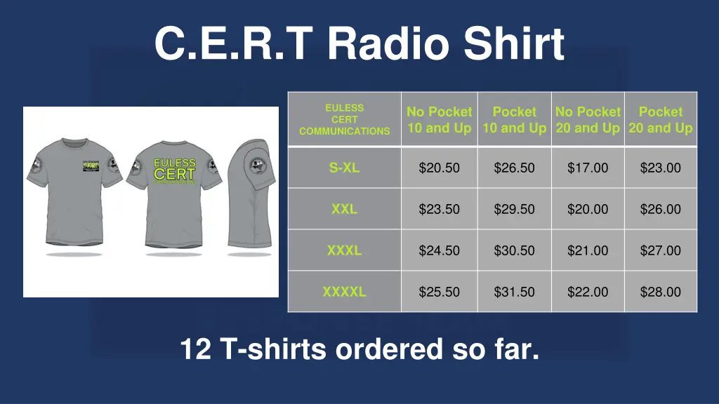 c e r t radio shirt