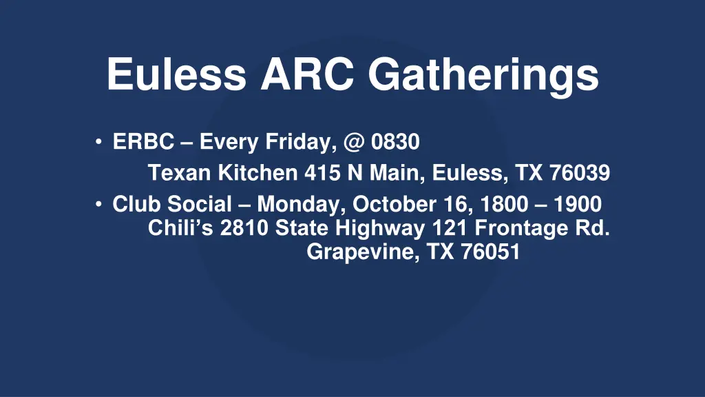 euless arc gatherings