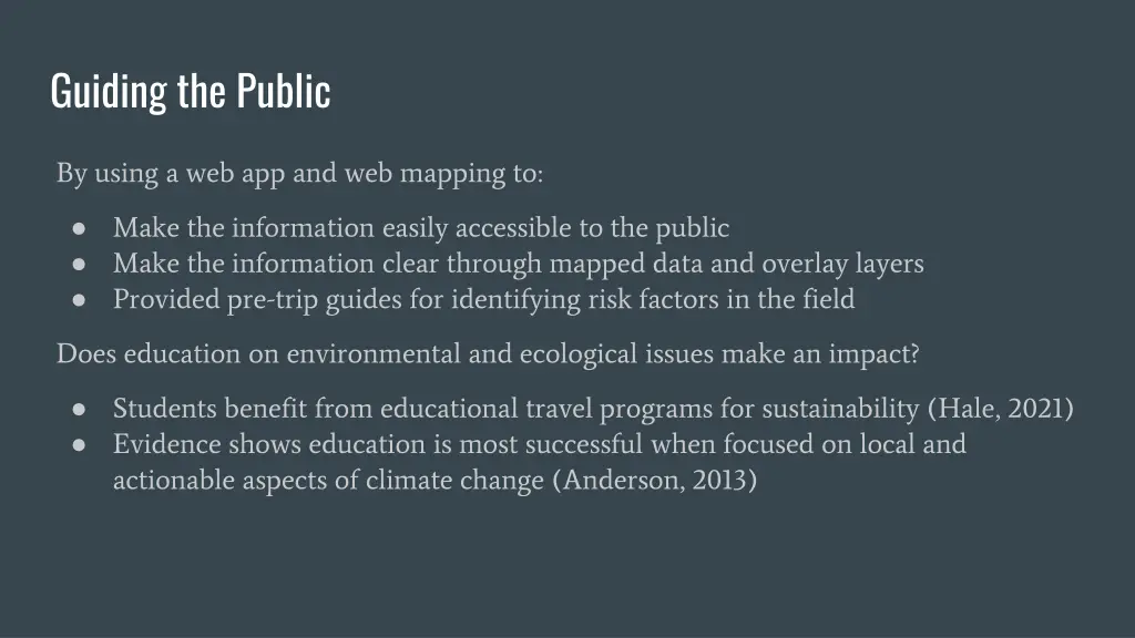 guiding the public