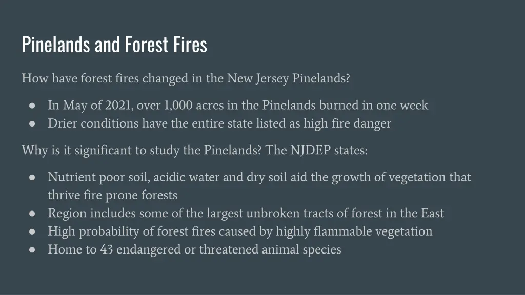 pinelands and forest fires
