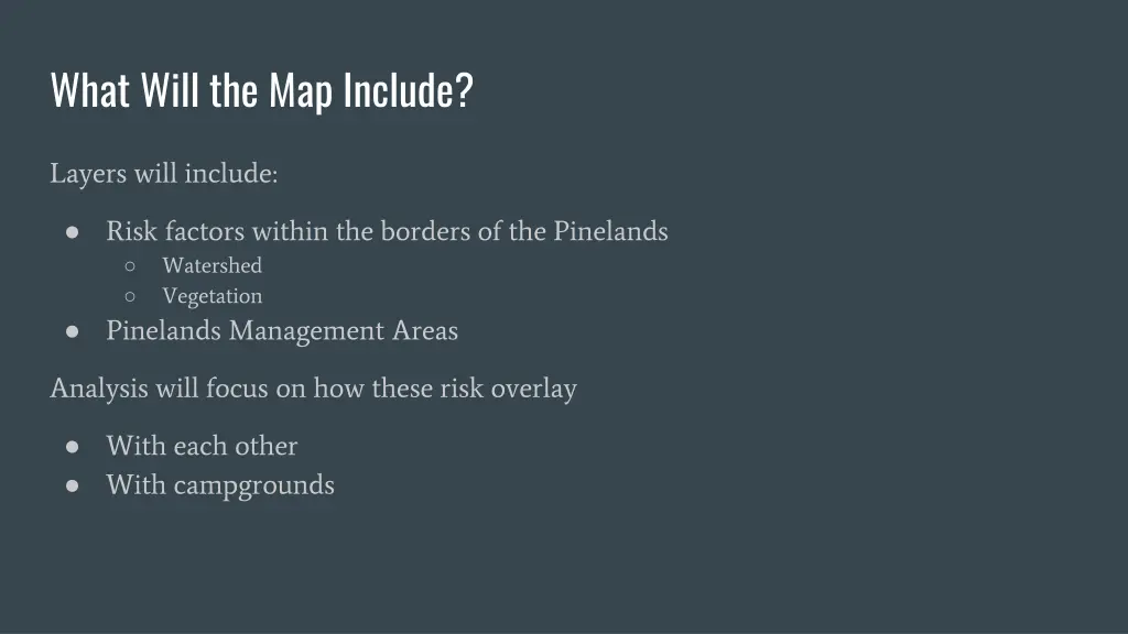 what will the map include