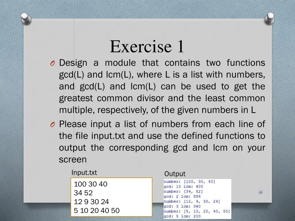 exercise 1