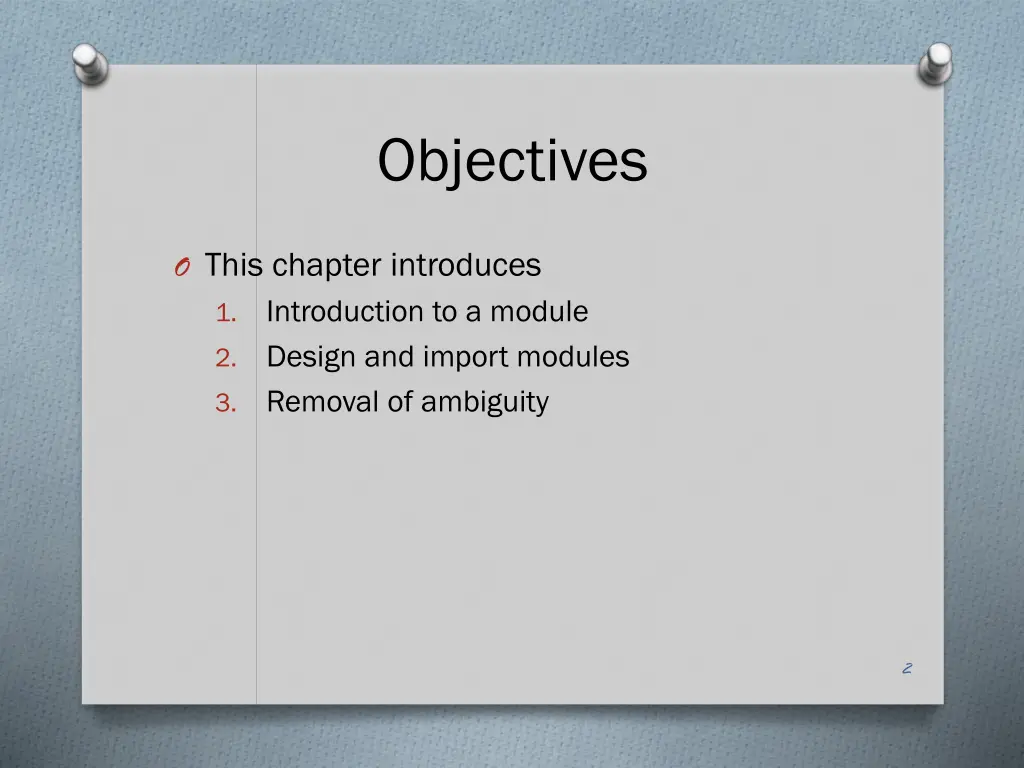 objectives