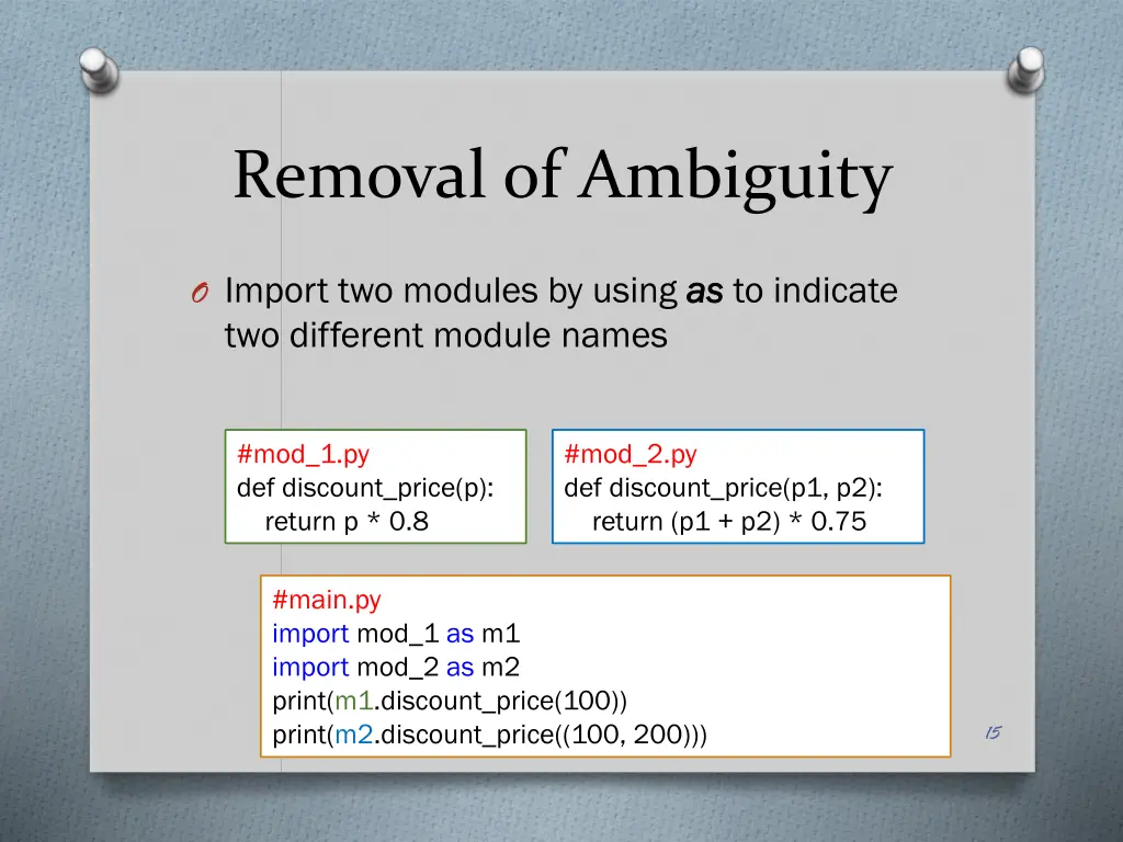 removal of ambiguity 1