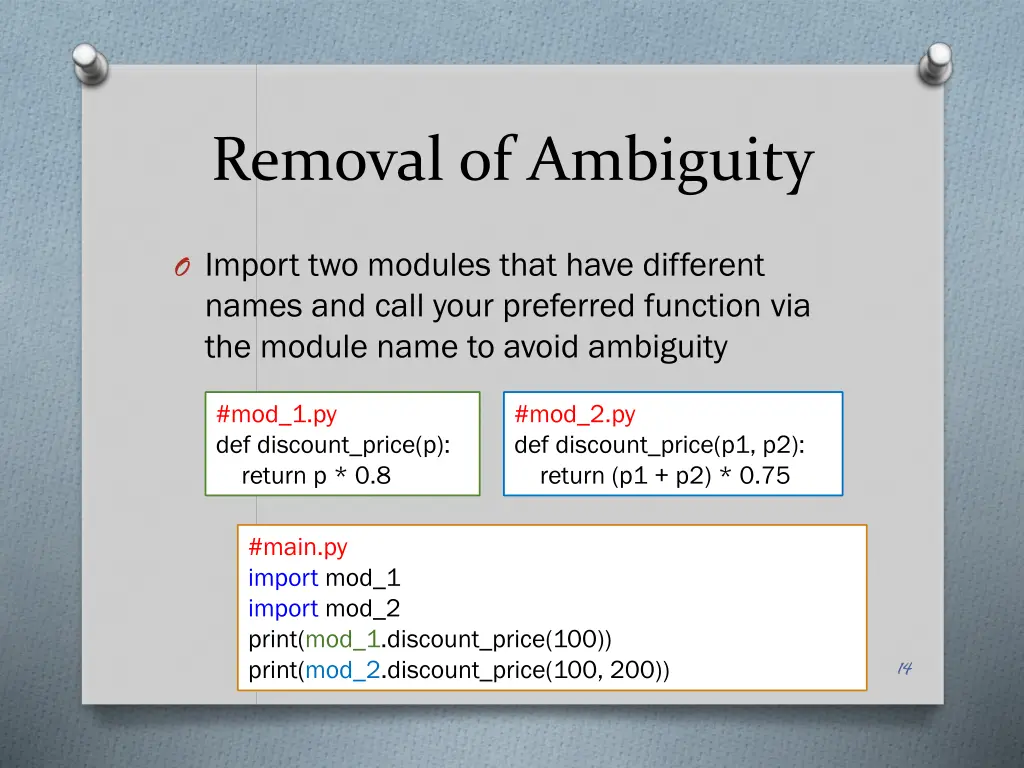removal of ambiguity