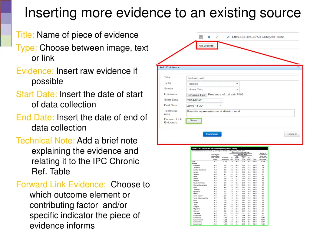 inserting more evidence to an existing source