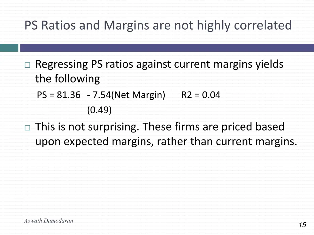 ps ratios and margins are not highly correlated