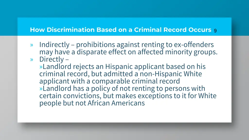 how discrimination based on a criminal record