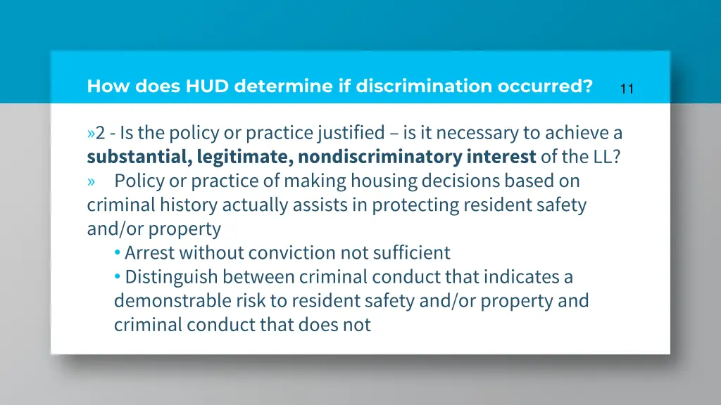 how does hud determine if discrimination occurred 1