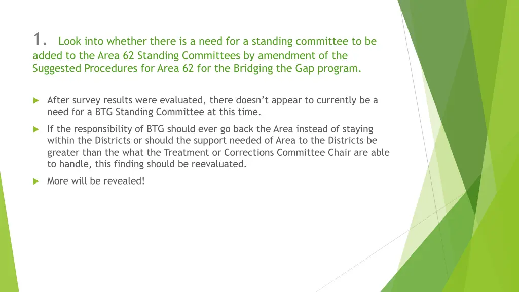 1 added to the area 62 standing committees