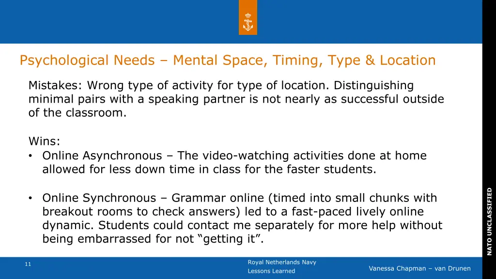 psychological needs mental space timing type