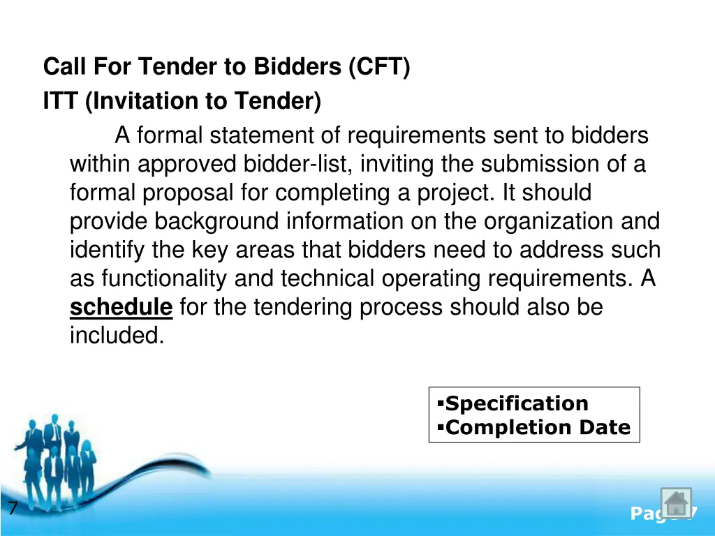 call for tender to bidders cft itt invitation