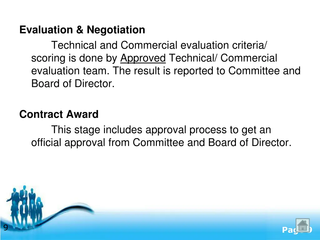 evaluation negotiation technical and commercial