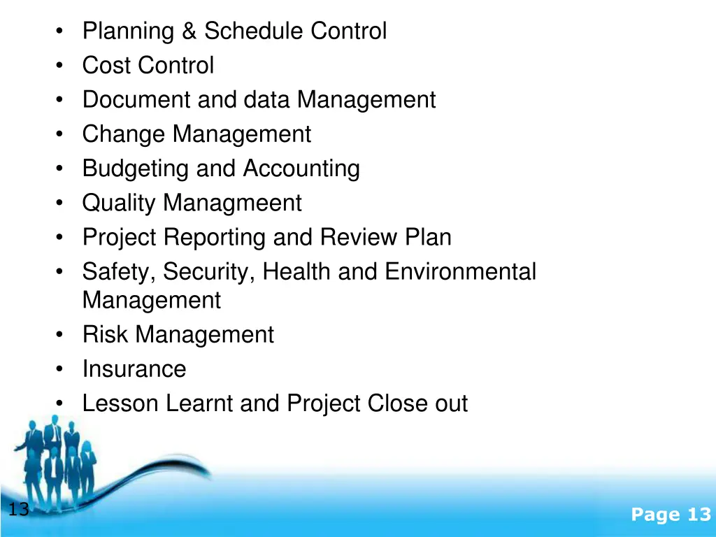 planning schedule control cost control document