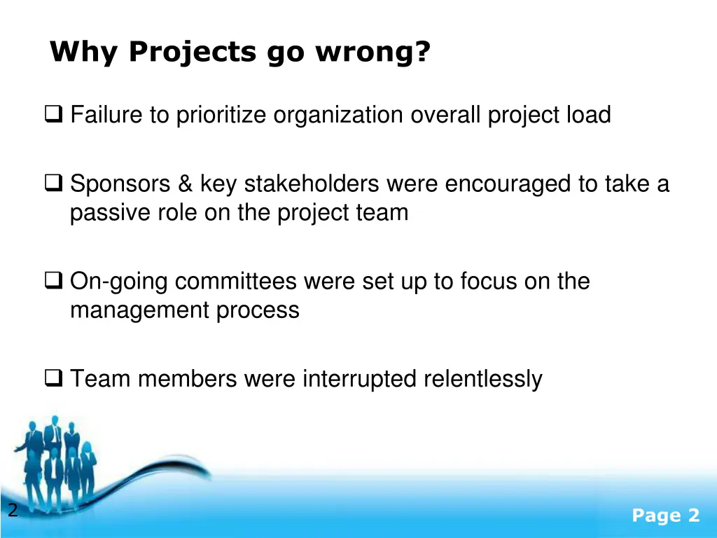why projects go wrong