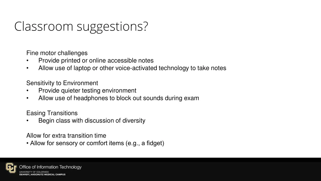 classroom suggestions 1