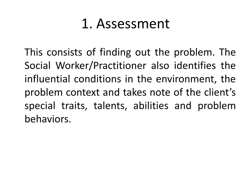 1 assessment