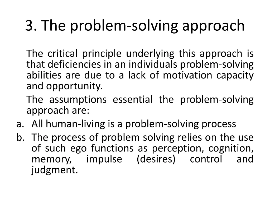 3 the problem solving approach