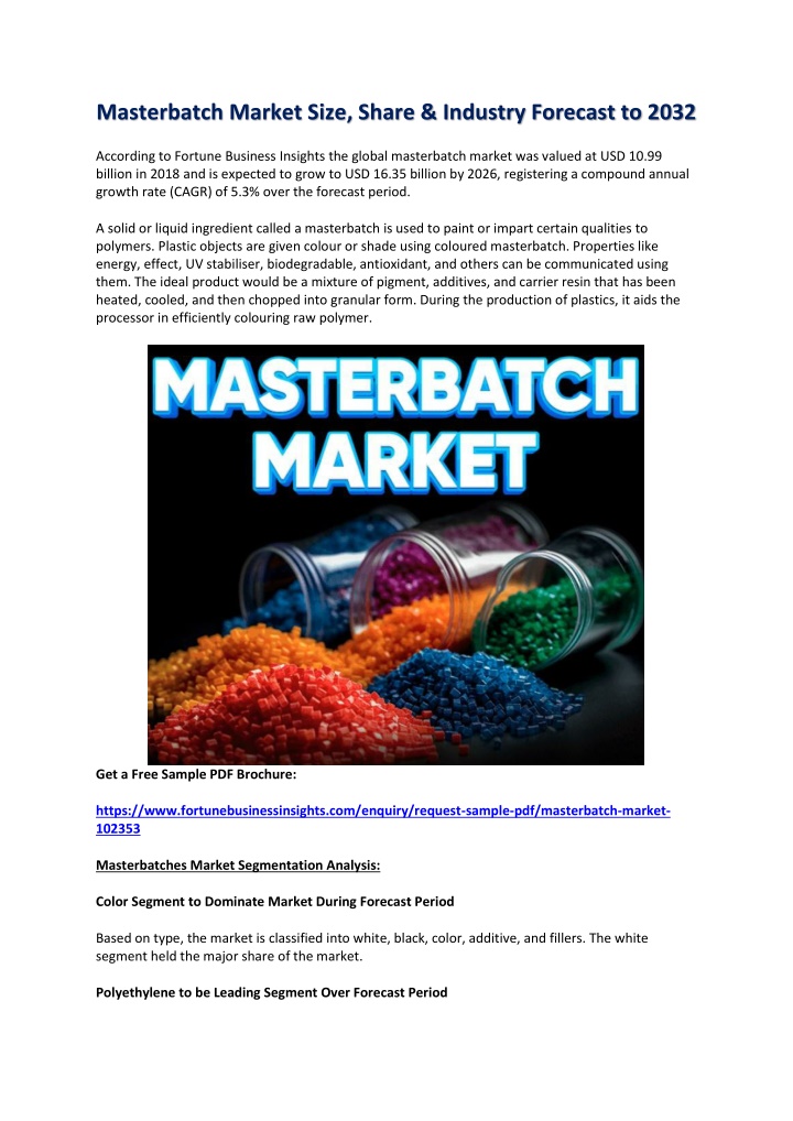 masterbatch market size share industry forecast