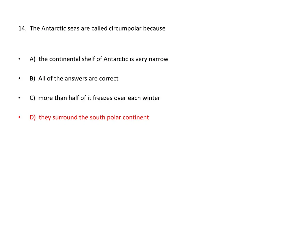 14 the antarctic seas are called circumpolar