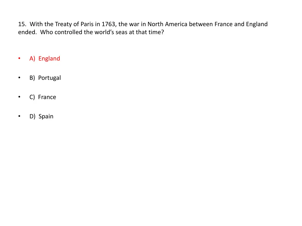 15 with the treaty of paris in 1763